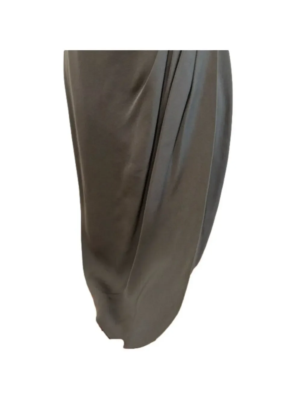 80s JOAN & DAVID ITALIAN FAUX WRAP PENCIL SKIRT CHARCOAL GRAY DRAPED PLEATS